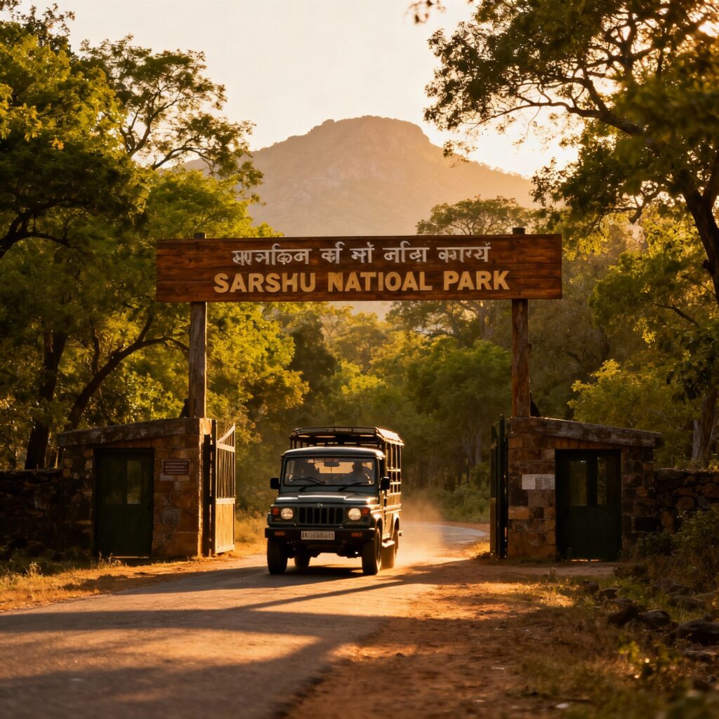 Sariska Tiger Reserve entrance gate Alwar