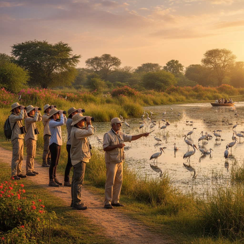 migratory birds at Keoladeo National Park Bharatpur