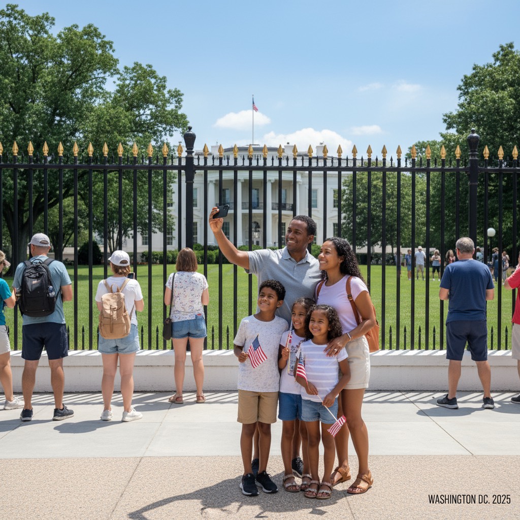 White House tour entrance 2025 visitor line