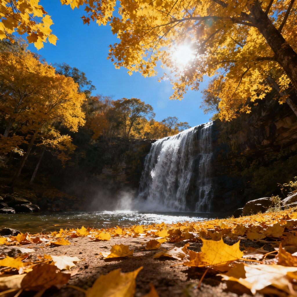 Lush greenery around Bangoru Waterfall in rainy months