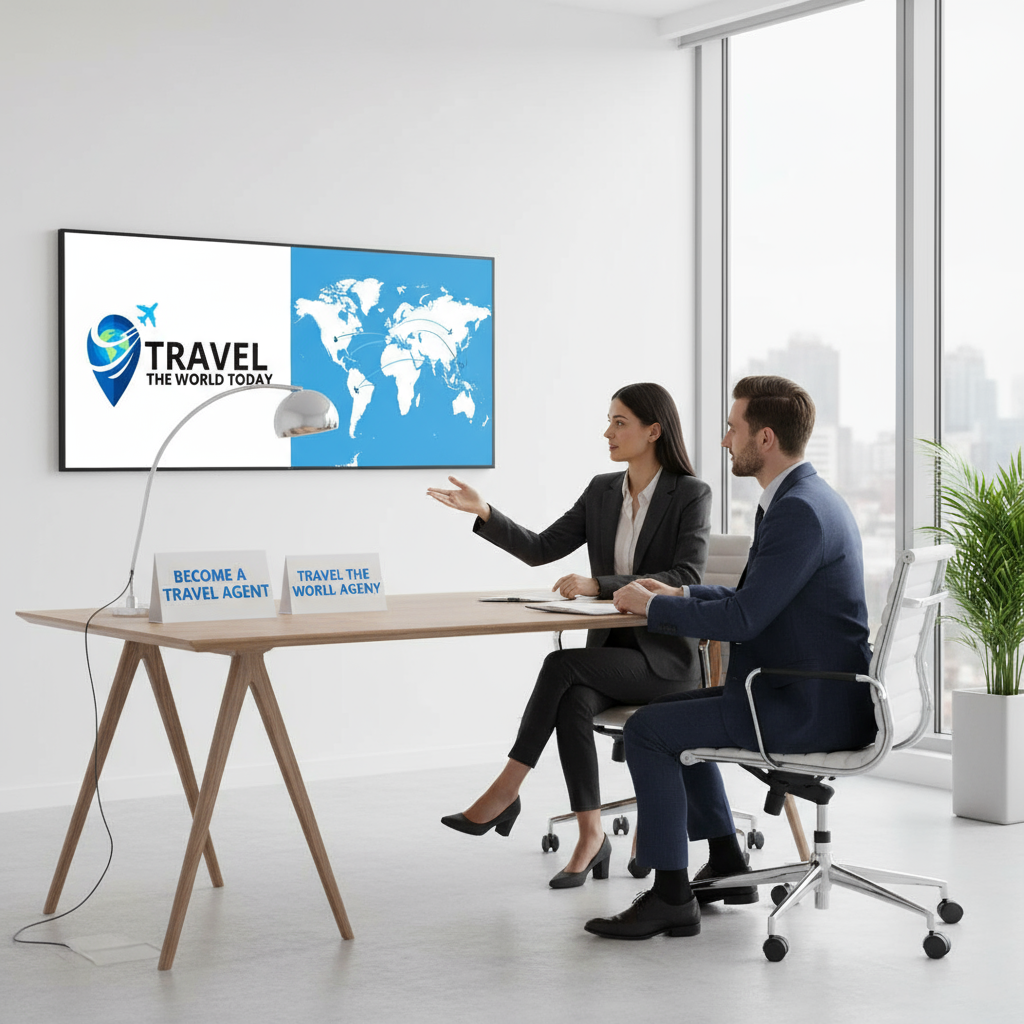 Woman researching how do you become a travel agent from home