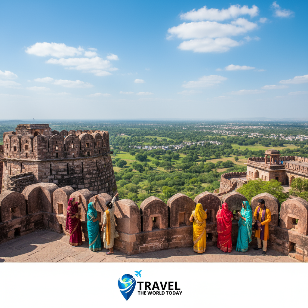 tourists enjoying the best time to visit Chittorgarh Fort