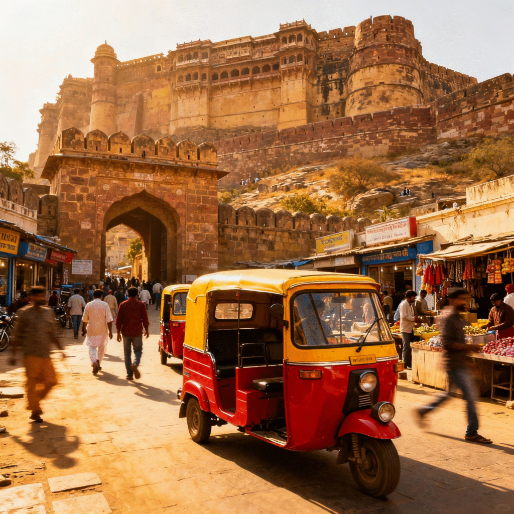 How to reach Mehrangarh Fort by road and air