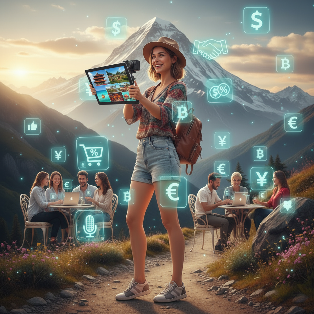 Freelancer using laptop while learning how to get paid to trave