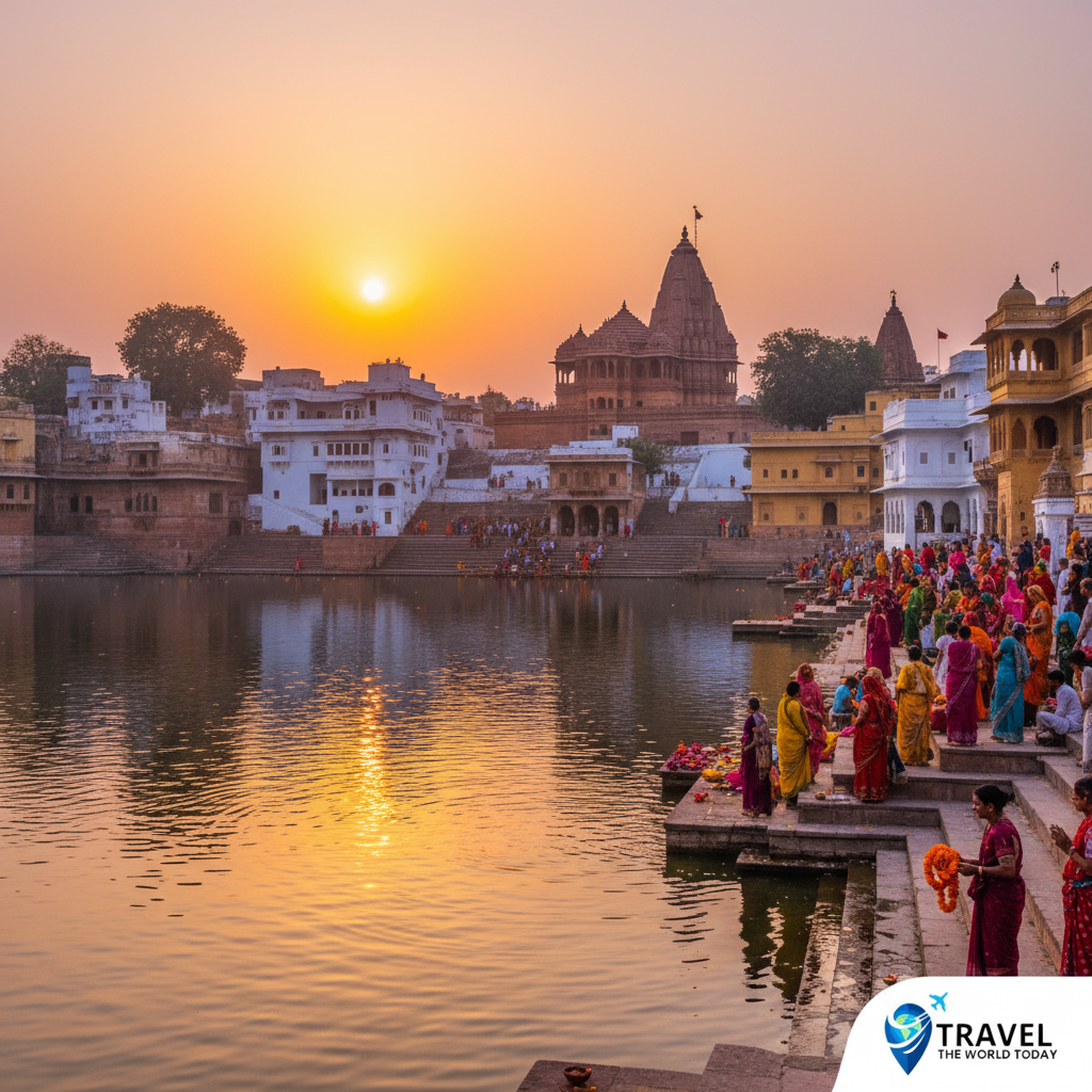 Scenic road from Jaipur to Pushkar Brahma Temple