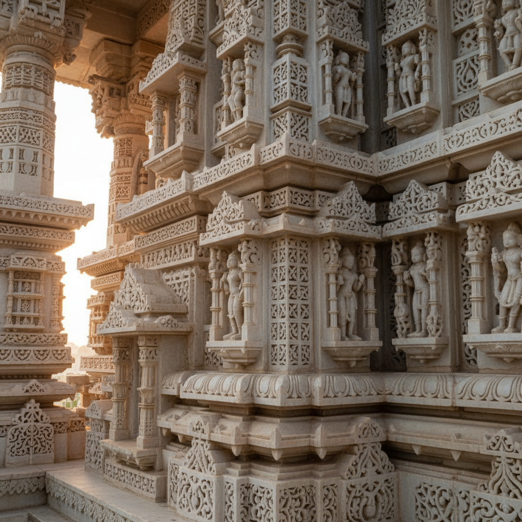 Intricate architecture reflecting the history of Dilwara Temples Mount Abu