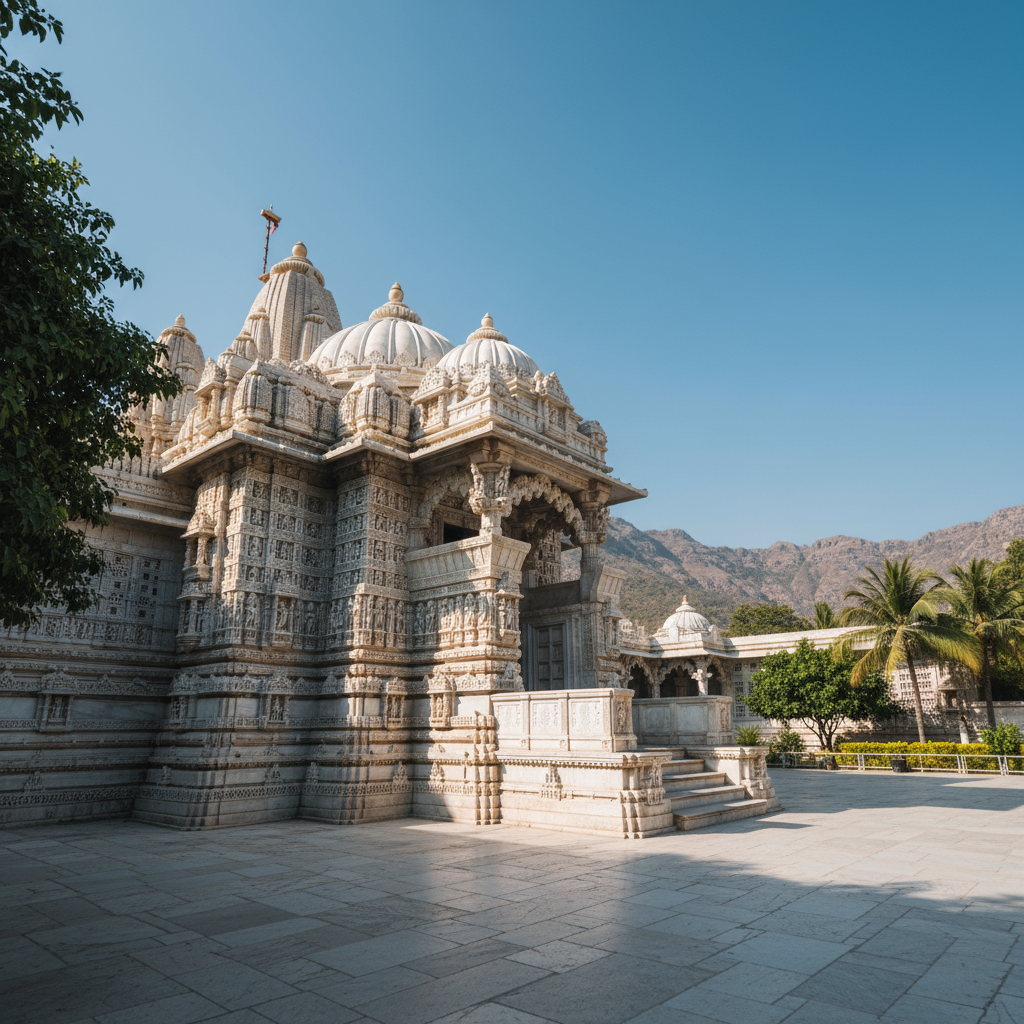 Detailed stone carvings from the history of Dilwara Temples Mount Abu