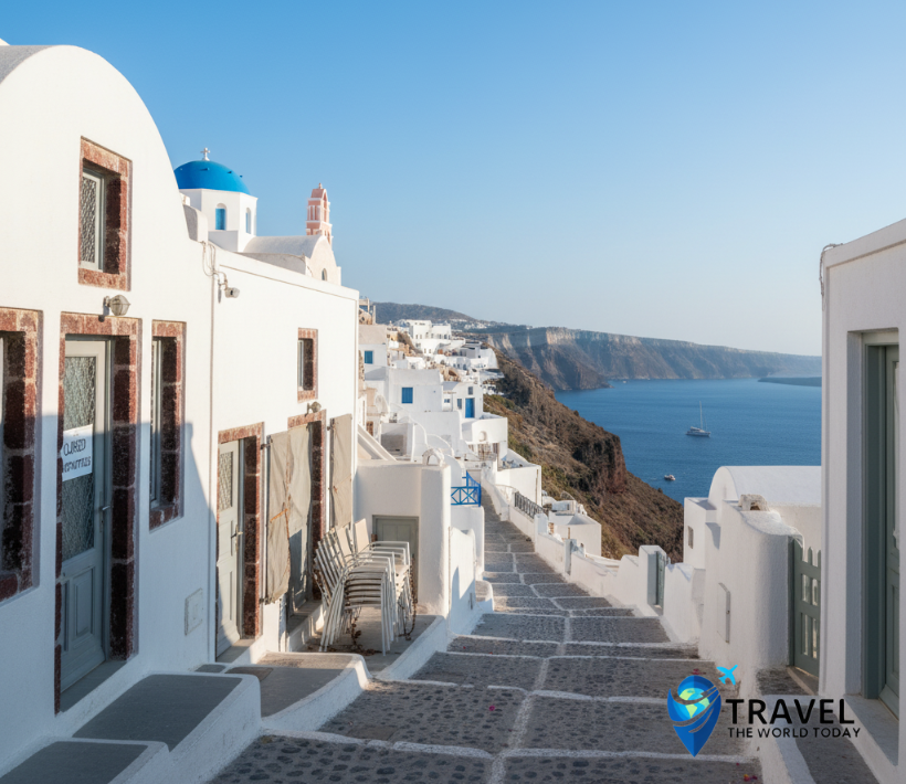 santorini mykonos tourism drop