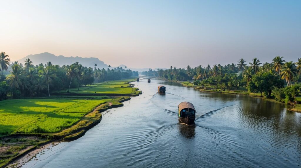 Alappuzha to Kumarakom distance covered by traditional houseboat